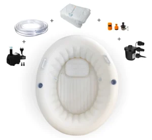 Home Compleet bevalbad thuis met accessoires – opblaasbaar bevallingsbad inclusief pomp, hoes en waterslang.