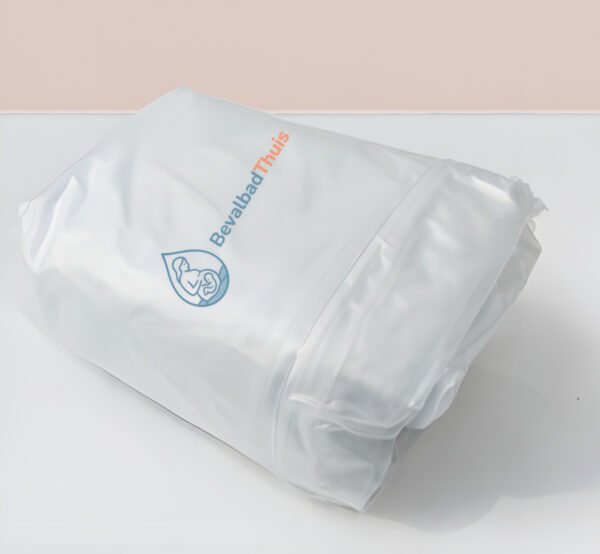 Liner (Hoes) Klaar om in het Bad te Plaatsen Bevalbad liner (hoes) vóór gebruik, netjes verpakt en beschermd in het pakket.