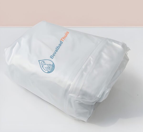 Bevalbad liner (hoes) vóór gebruik, netjes verpakt en beschermd in het pakket.