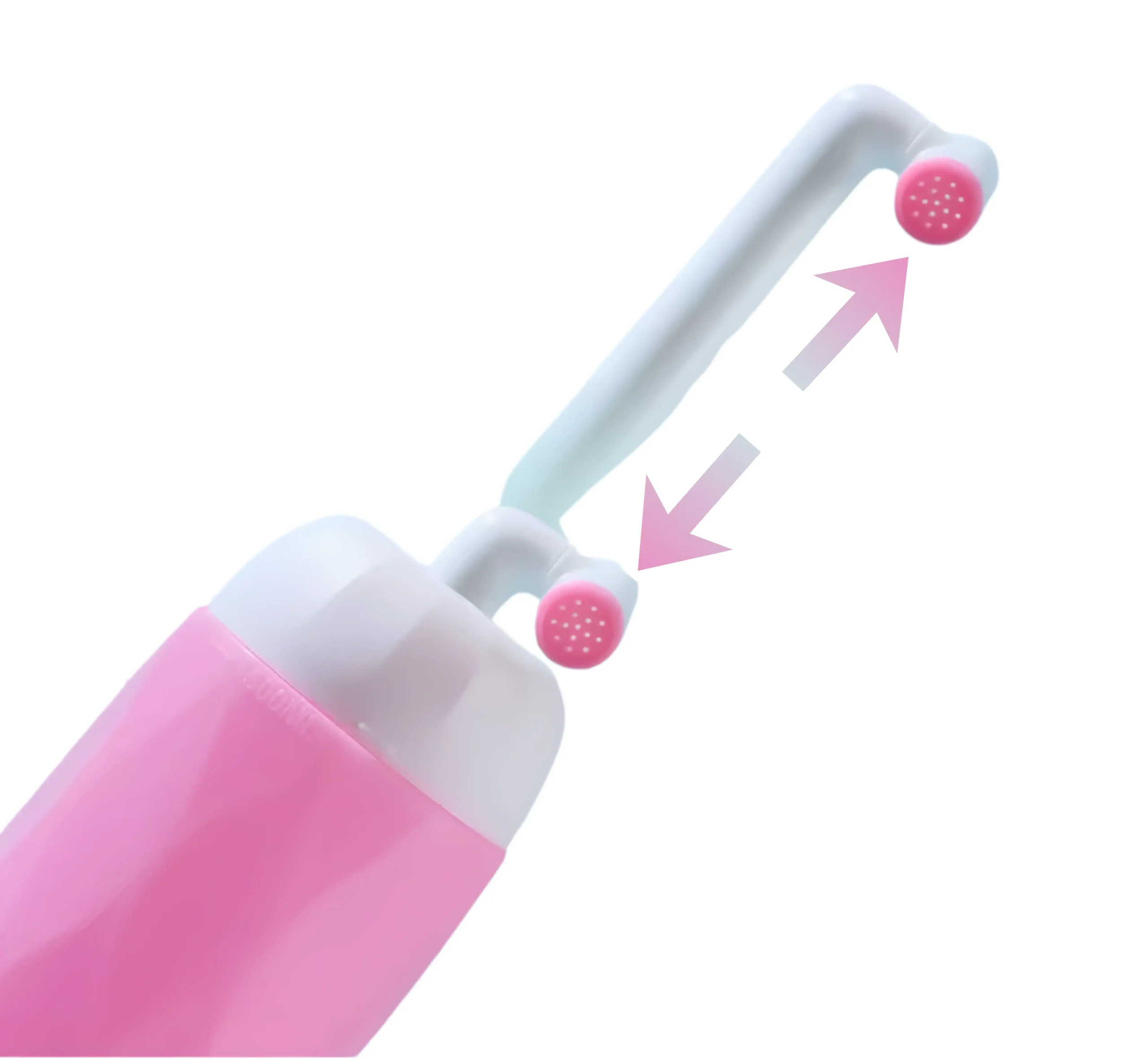Vaginale douche | Peri bottle | 500ml Detail van de uitschuifbare en ergonomische sproeikop van een postpartum peri bottle.